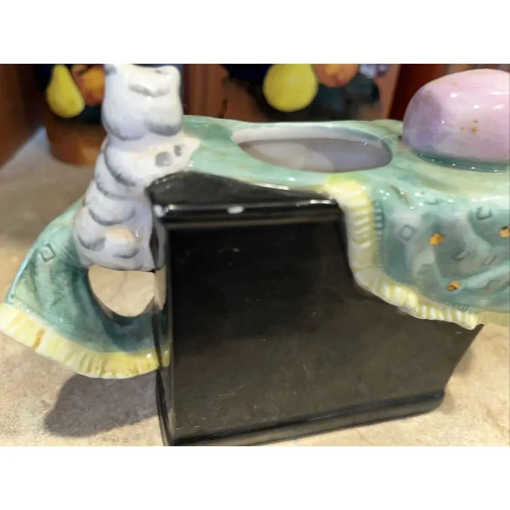 Karen Hahn Enesco Taiwan Vintage Cats On Piano Planter‎ Ceramic 1994